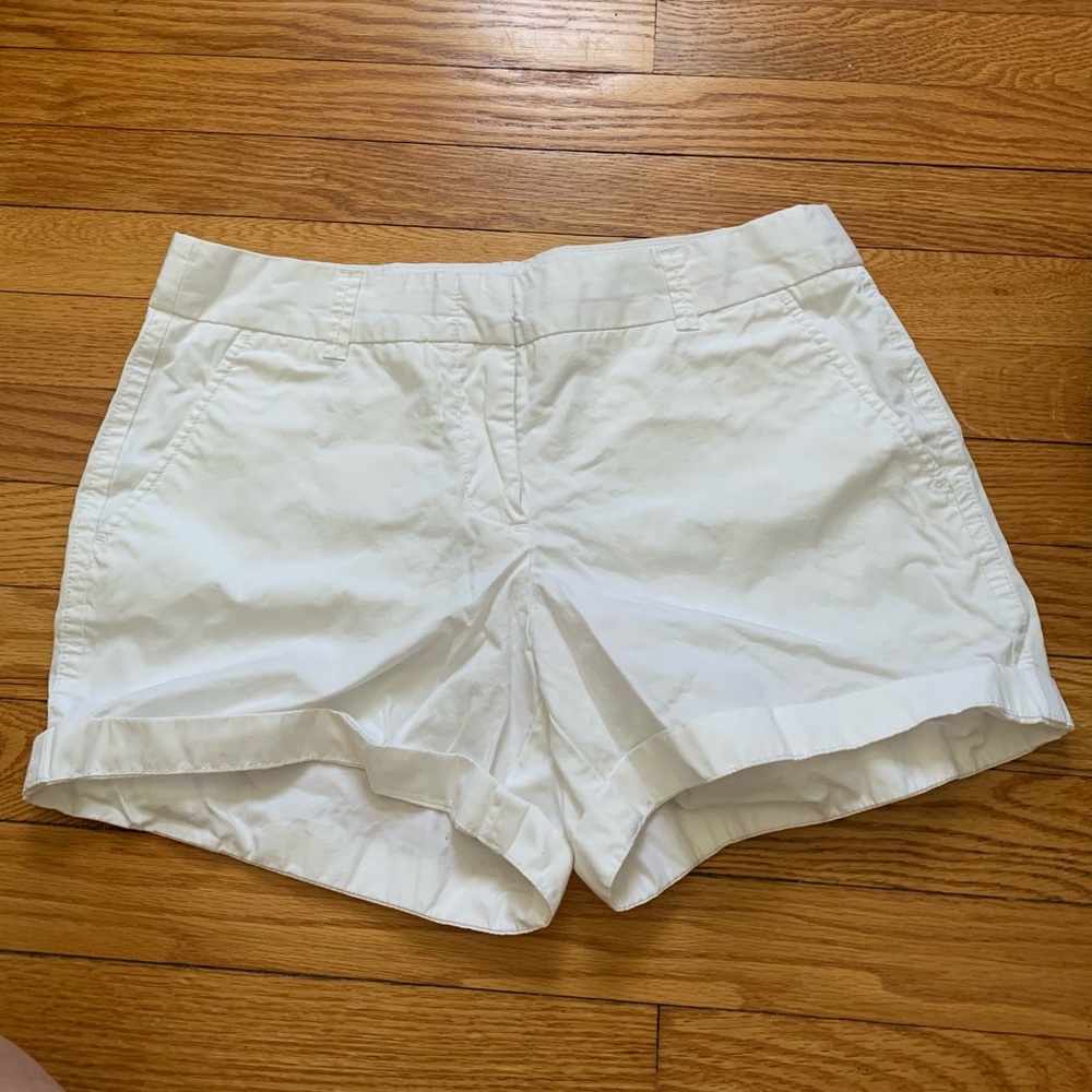 White chino shorts